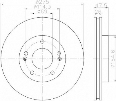 HELLA PAGID 8dd355118321 -  Тормозной диск